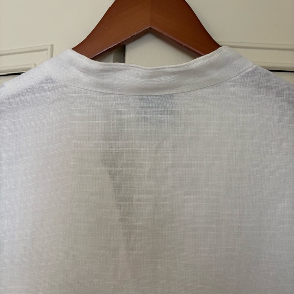 EILEEN FISHER Creamy linen blend boxy jacket w/ Mandarin collar Long sleeves PL - Picture 4 of 16